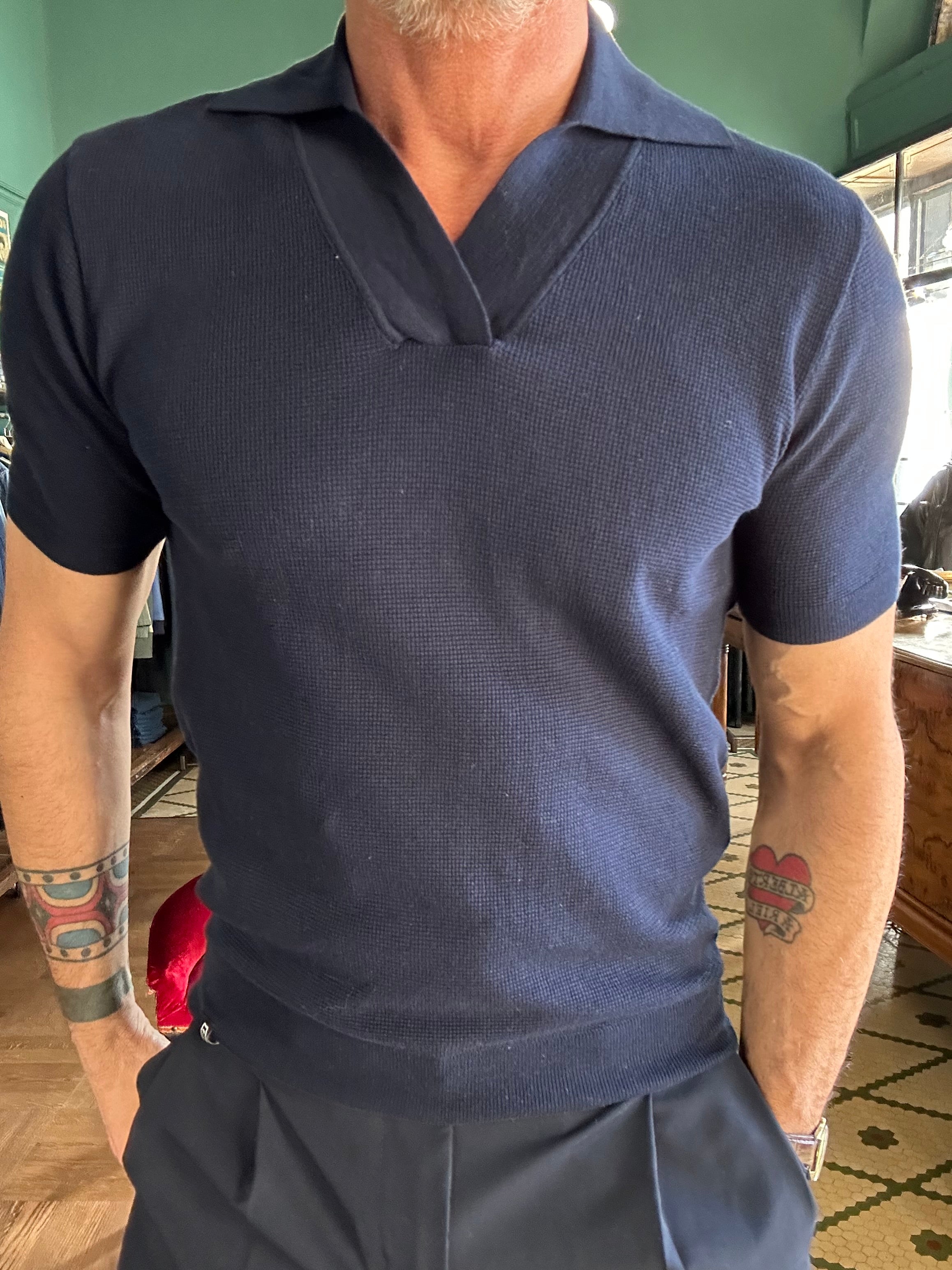 Polo maglina in cotone operato