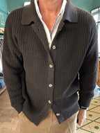 Cardigan costa inglese misto lana