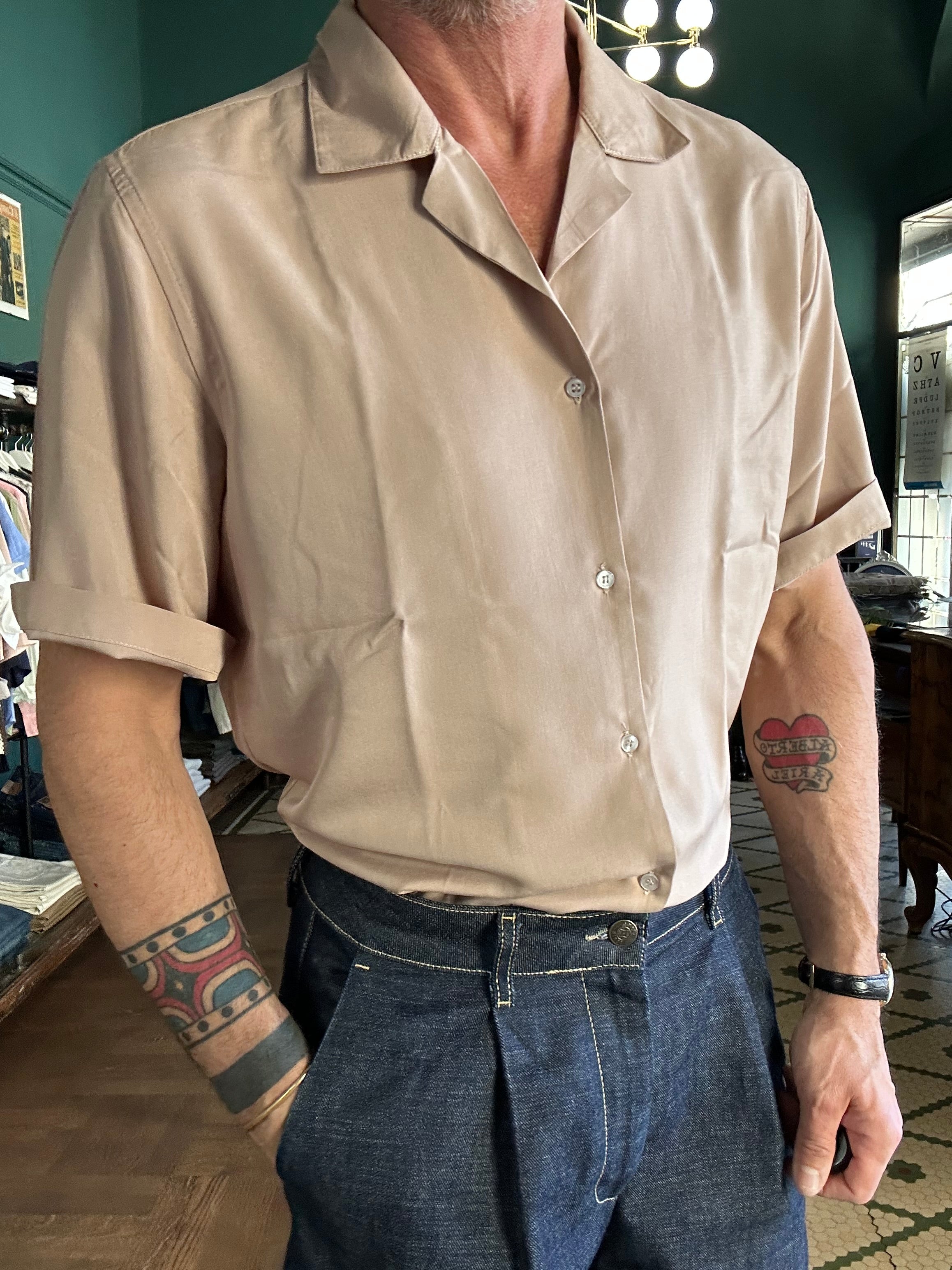 Camicia mezza manica in viscosa