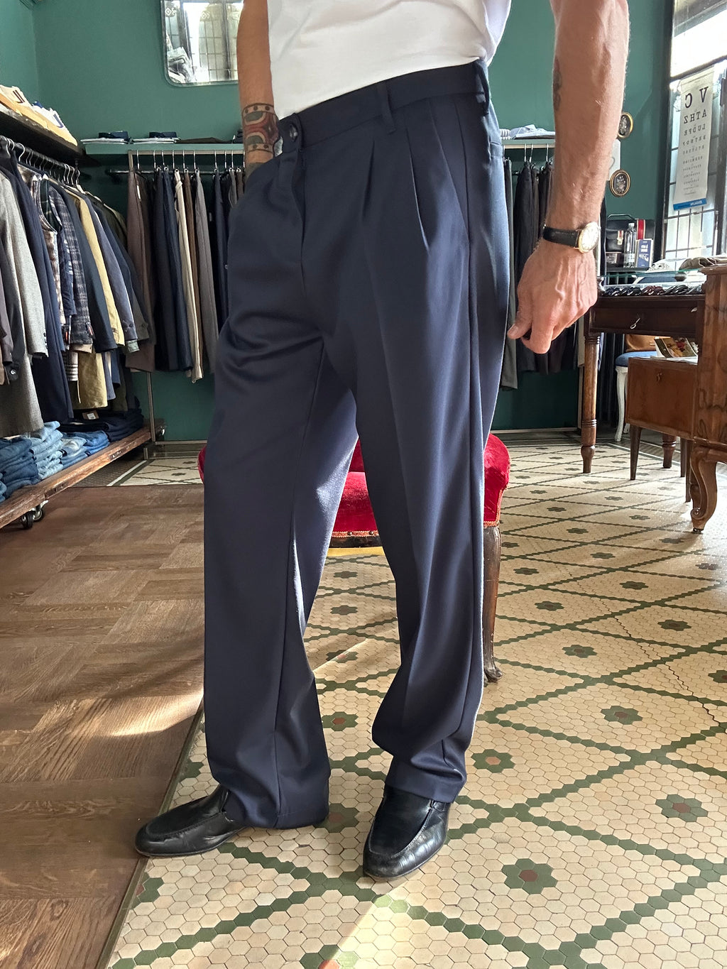 Pantalone doppia pence regular fit