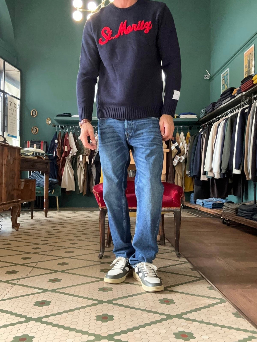 Maglione "St. Moritz" Girocollo Blu