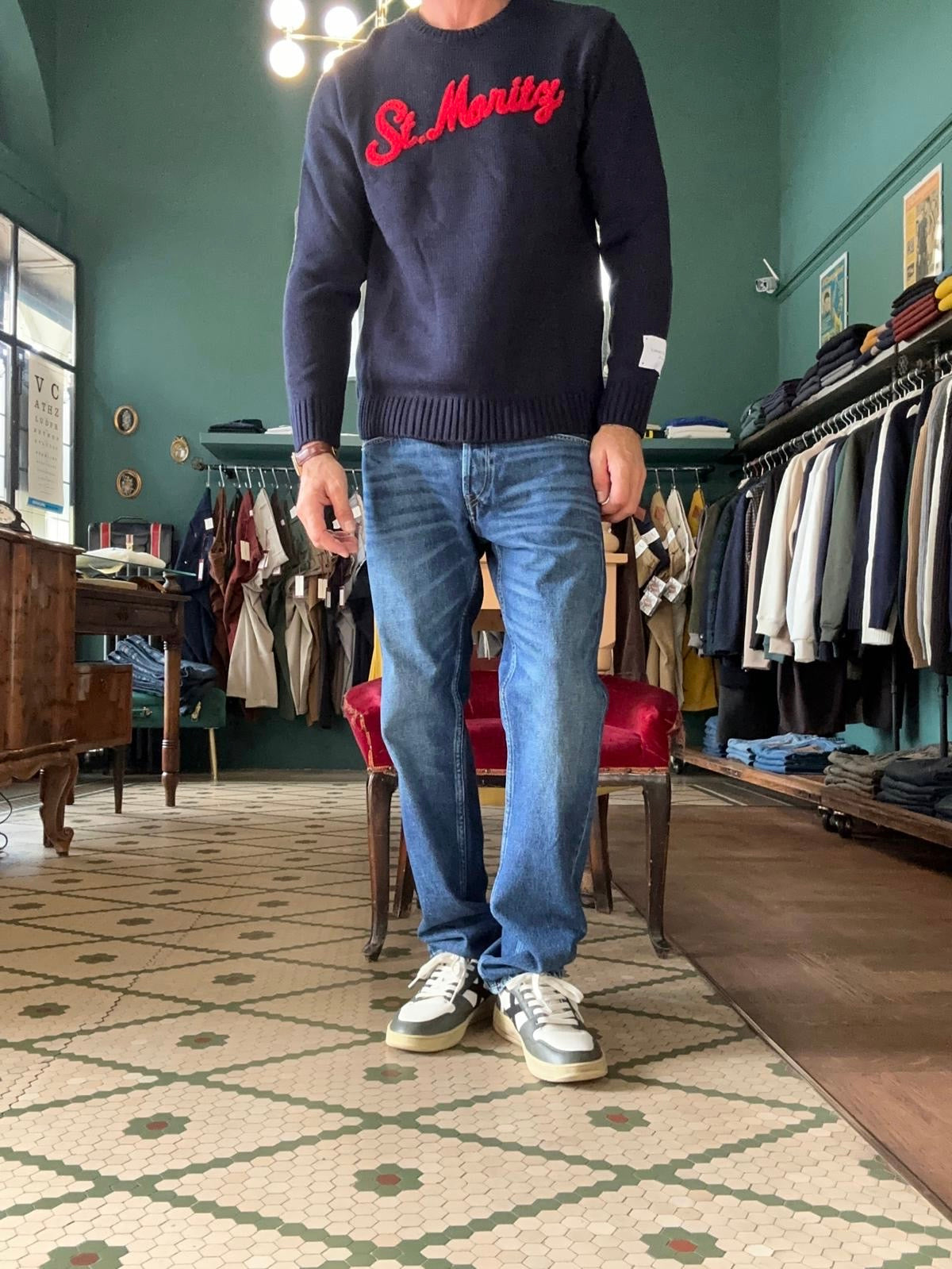 Maglione "St. Moritz" Girocollo Blu