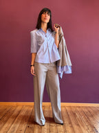 Camicia over manica corta a bacchetta