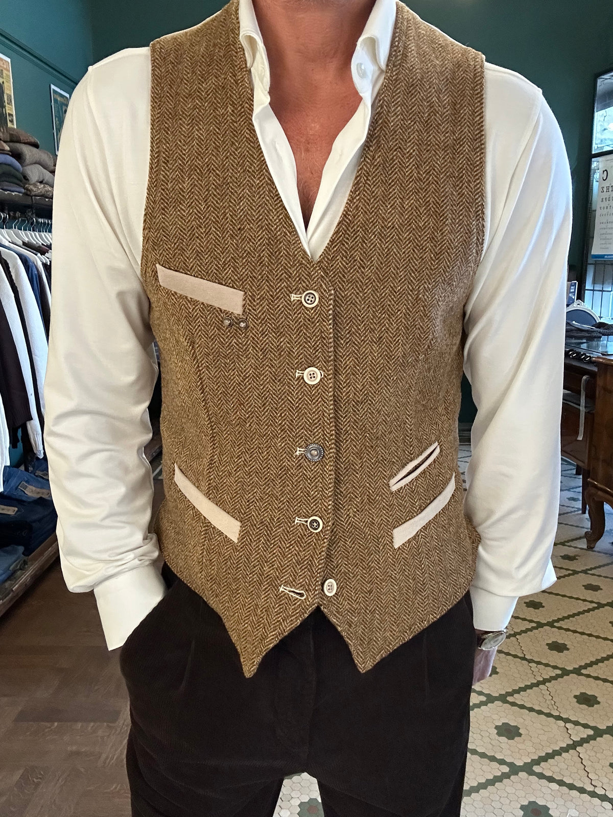 Gilet Garry’s Earth 100%lana herrynbone