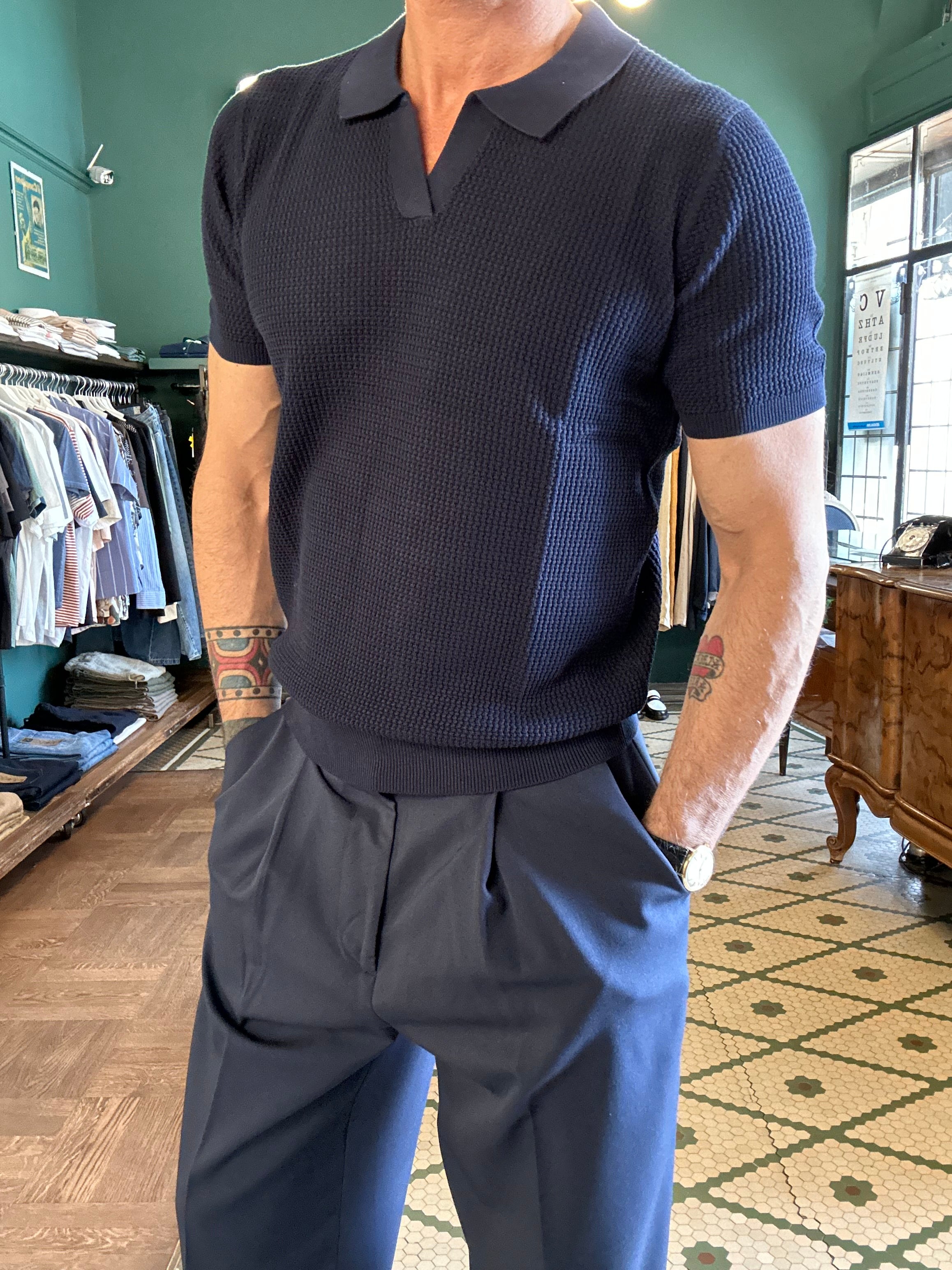 Polo 100% cotone con trama