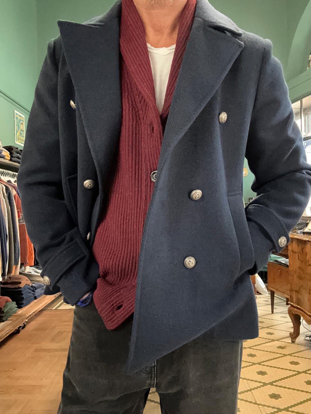 Peacoat doppiopetto in misto lana