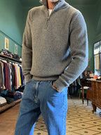 Maglione “Matteo” mezza zip a costa inglese