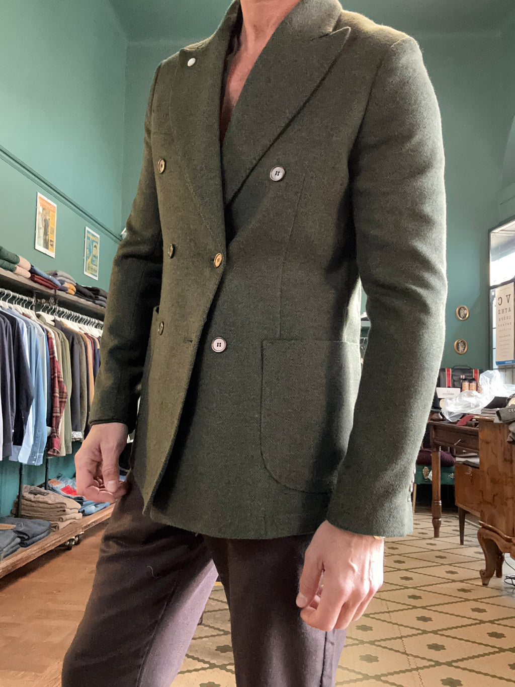 Giacca doppiopetto spigata