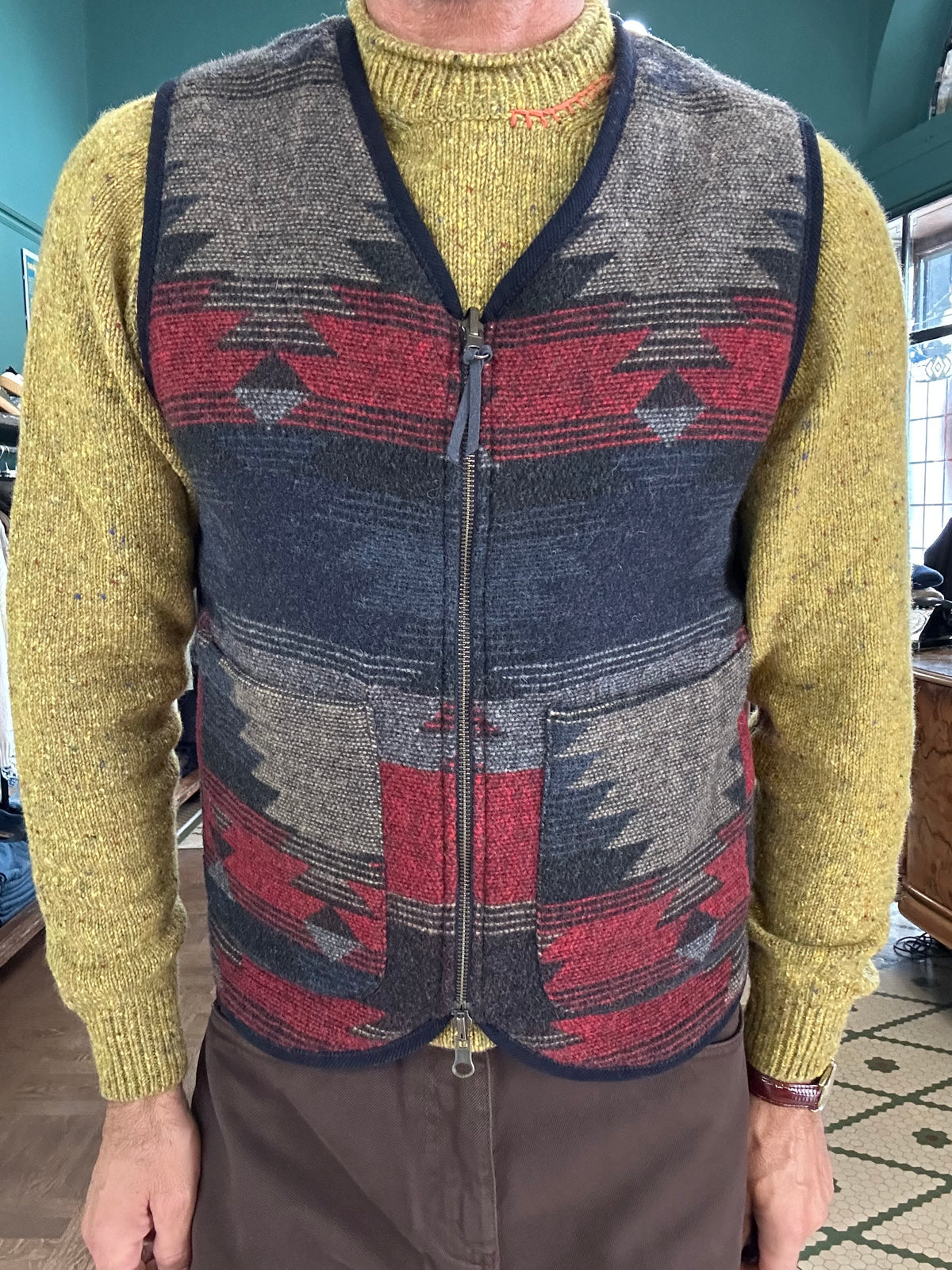 Gilet full zip velluto navajo reversibile inthebox