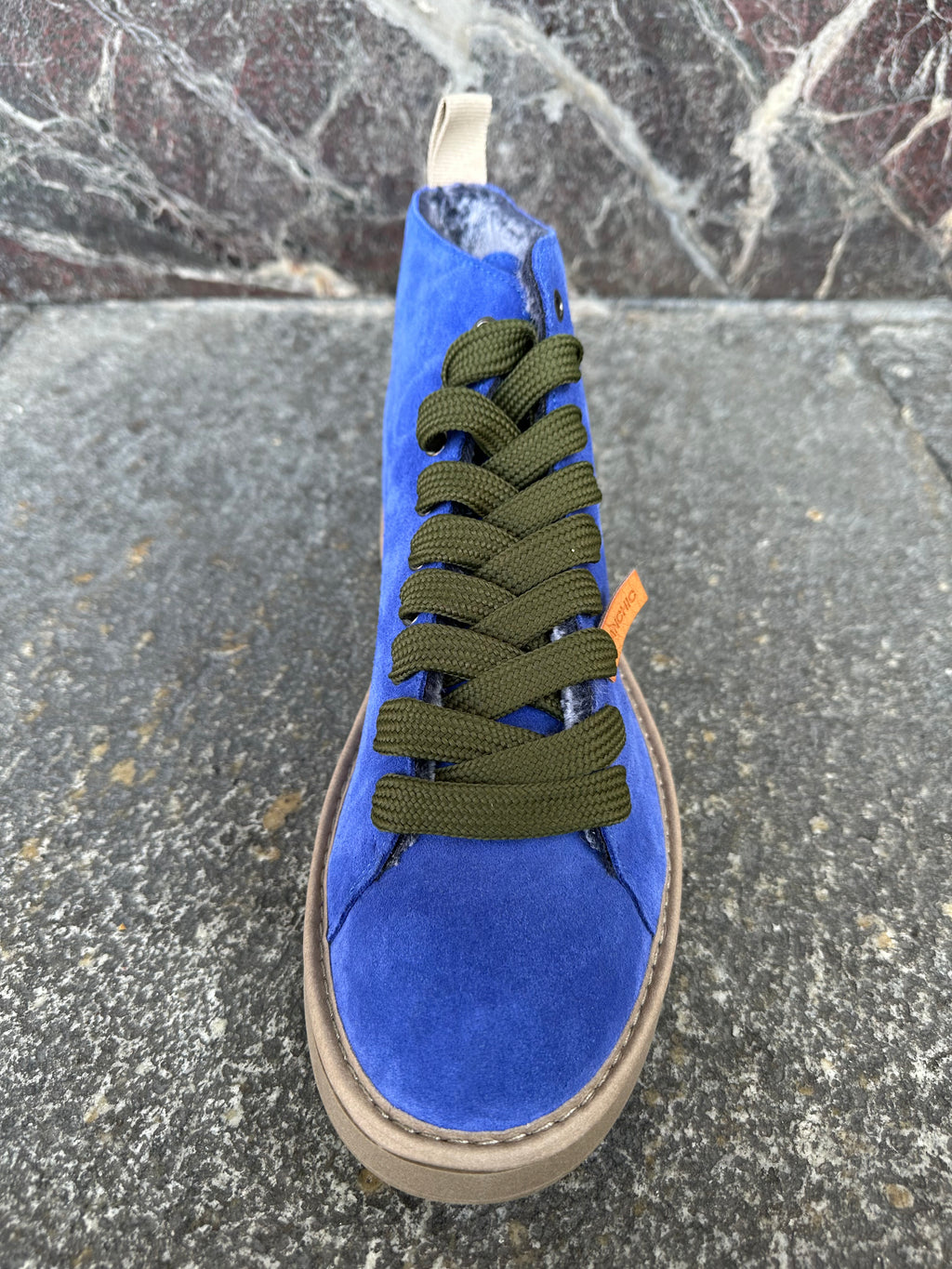 Panchic alte in suede blu e verde oliva