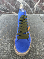 Panchic alte in suede blu e verde oliva