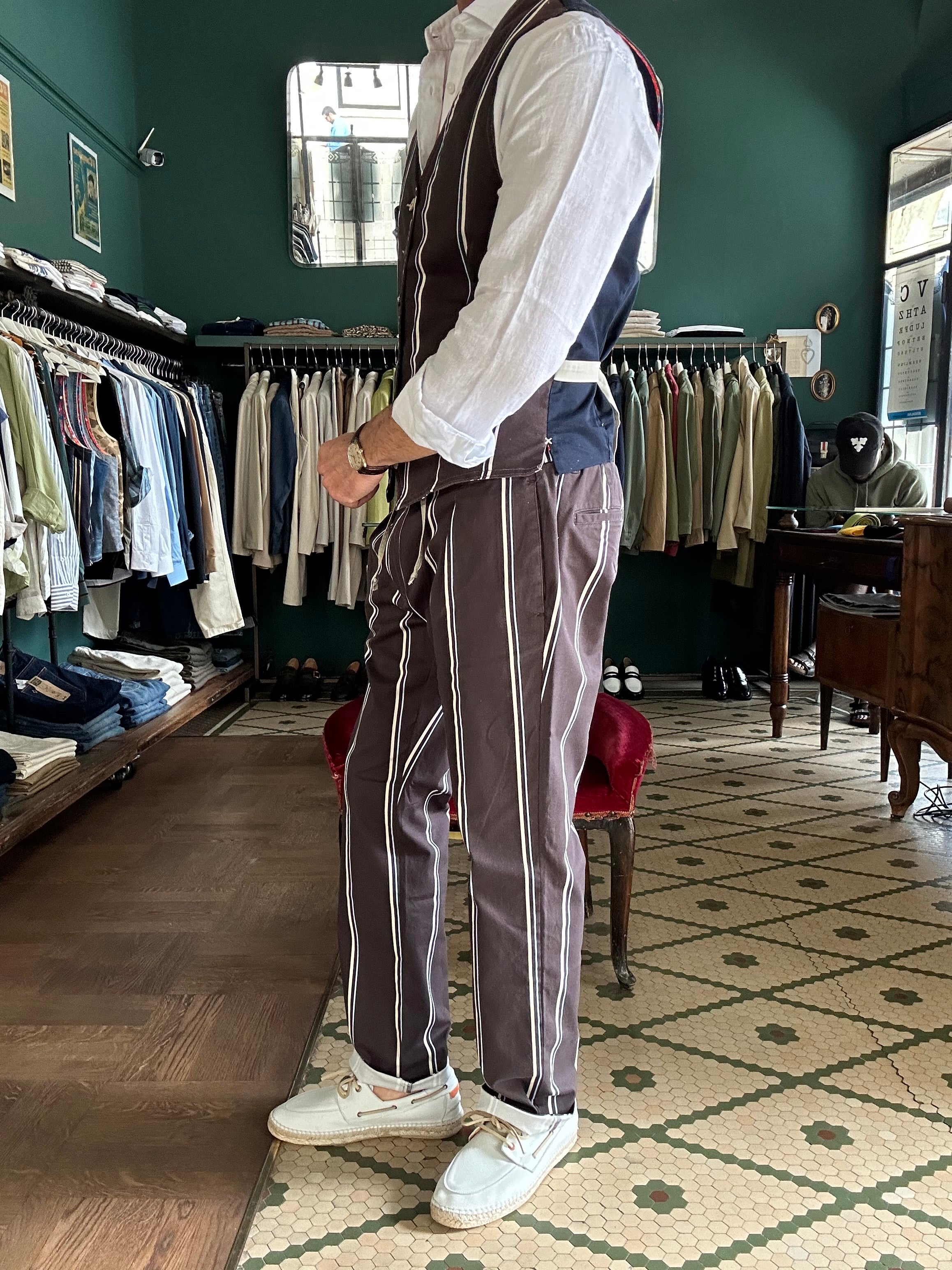 Pantalaccio garry’s earth a righe cotone Made in Italy