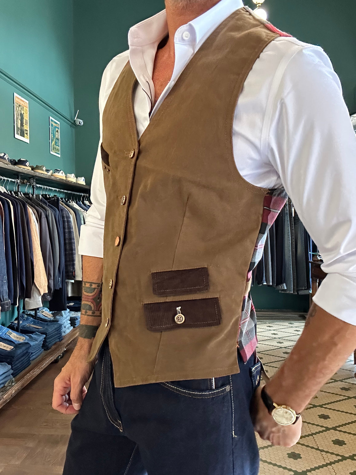 Gilet cotone cerato Garry’s Earth
