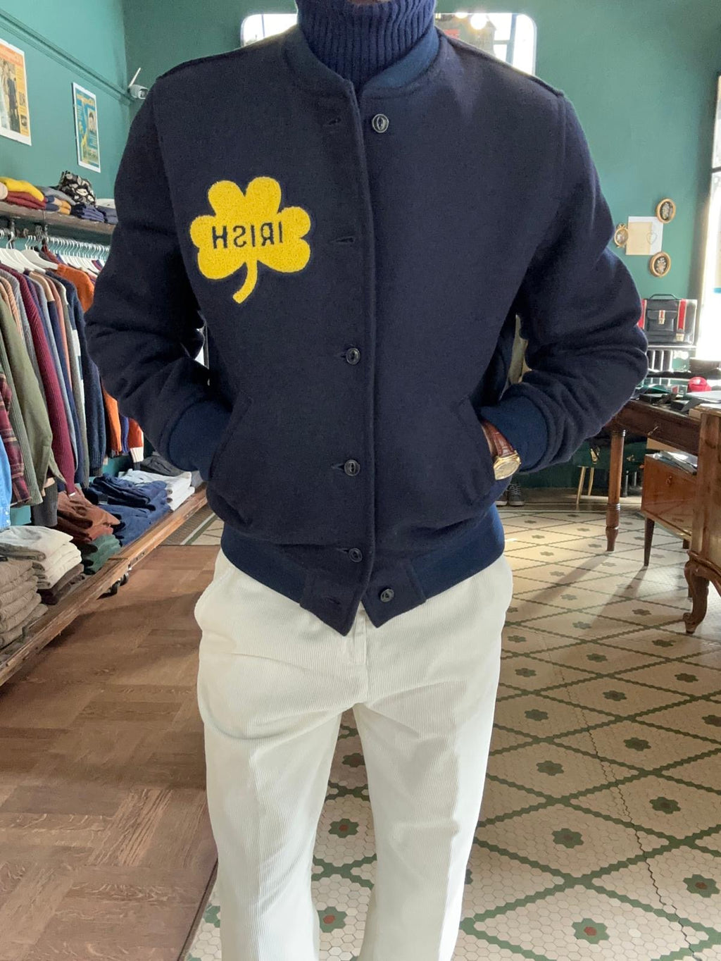 Notre Dame Stadium bomber jacket in wool