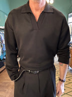 Oversize stretch polo shirt