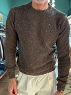 Maglione bottonato girocollo misto lana
