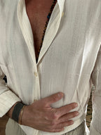 Camicia Lino cotone con ricami