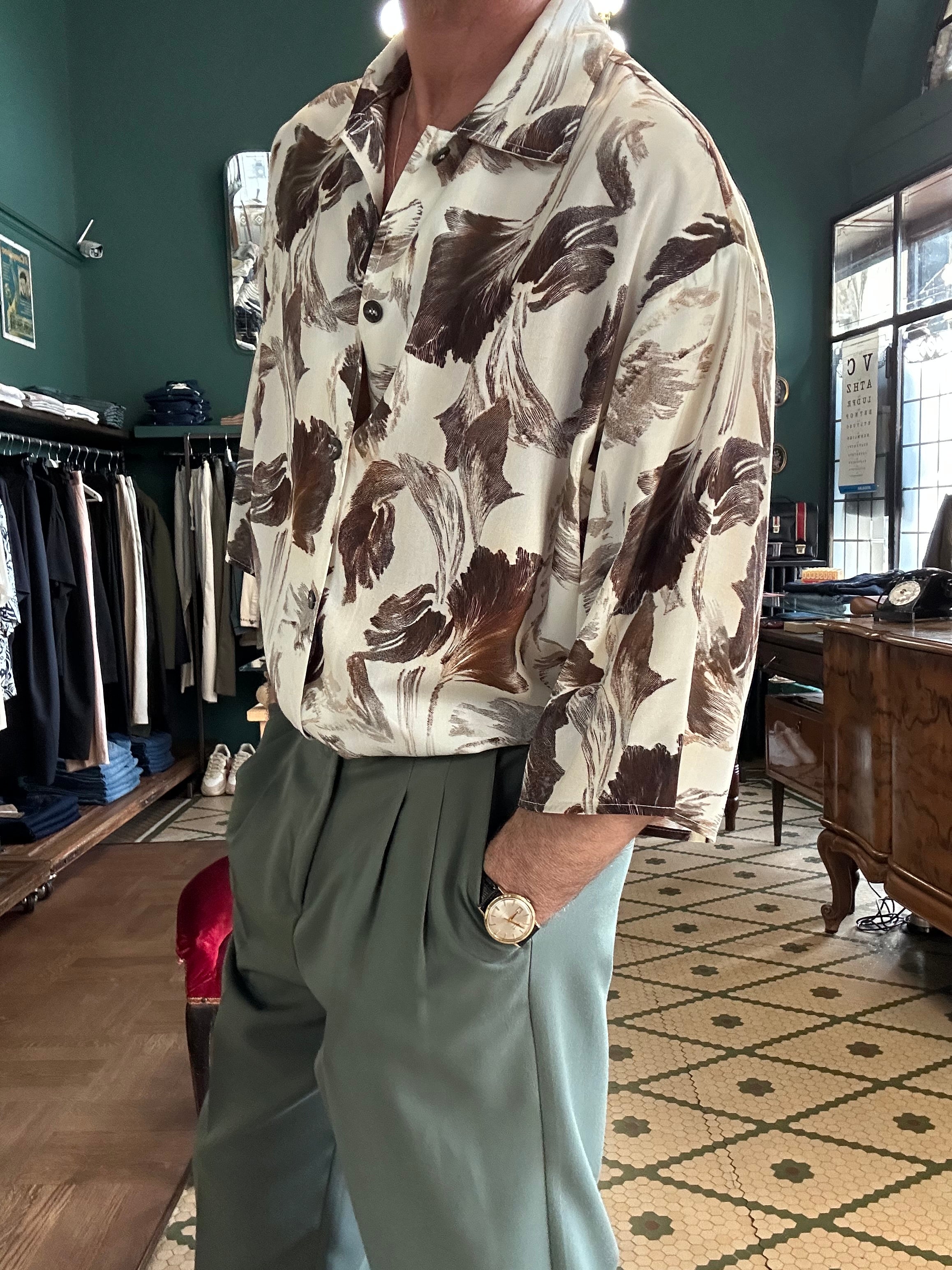 Camicia oversize con manica 3/4