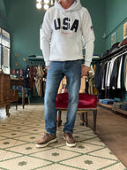 Felpa girocollo “USA” grigia