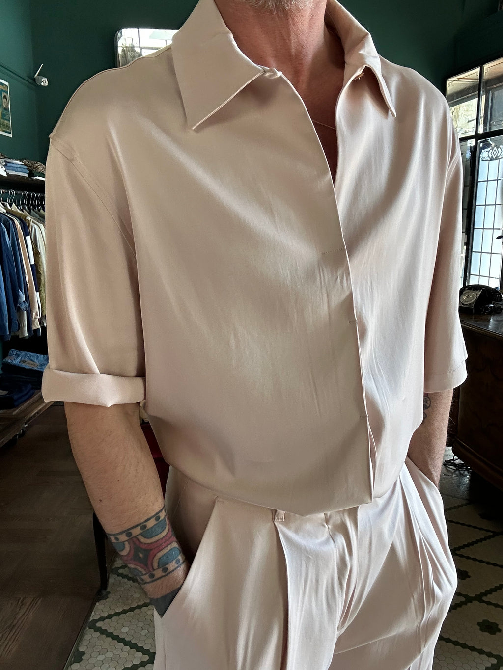 Silky oversized shirt