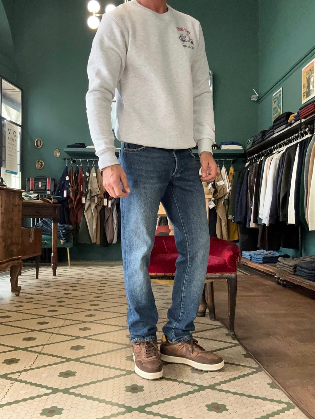 Felpa girocollo “italian stye” grigia