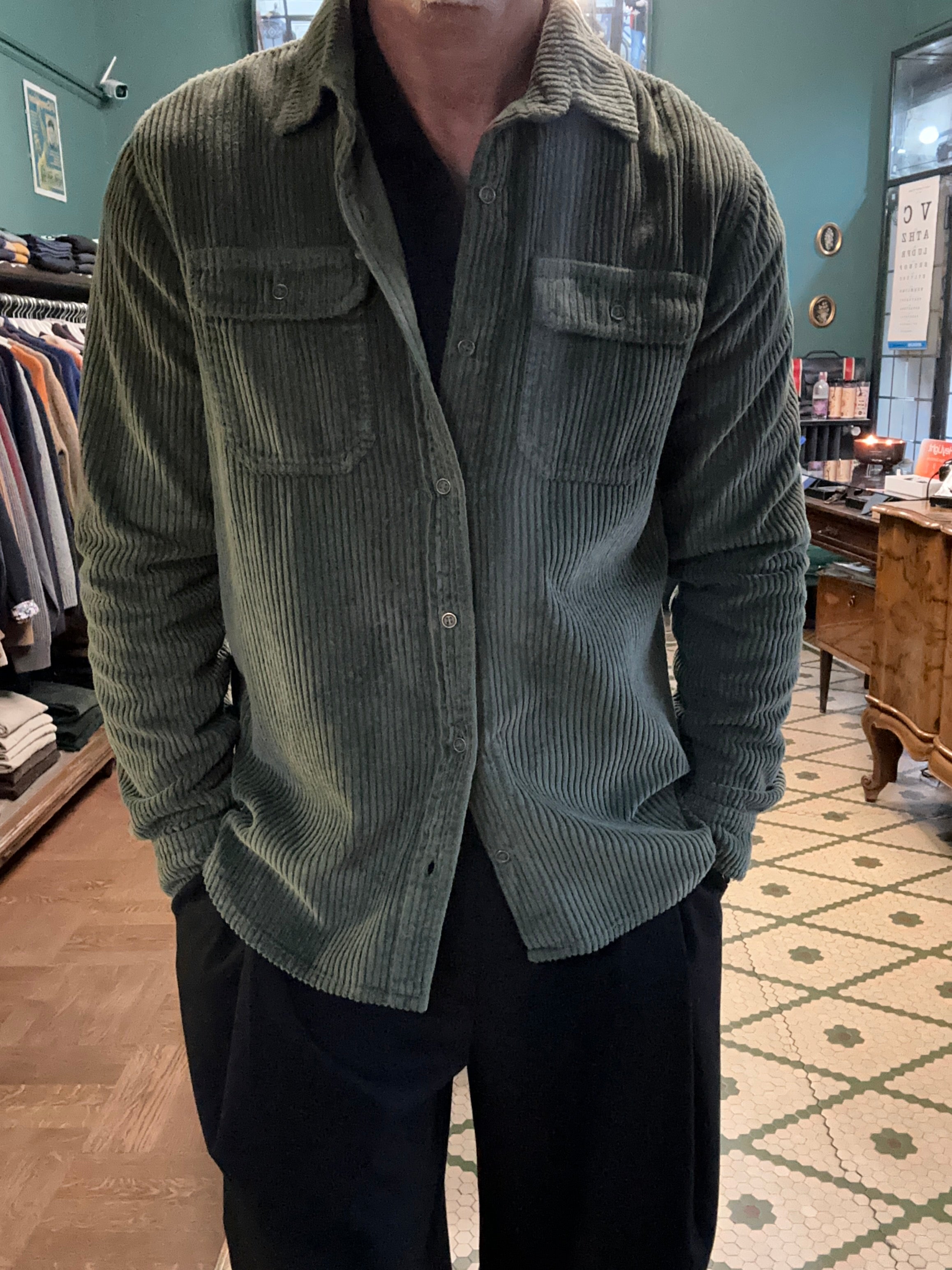 Camicia overshirt in velluto a coste