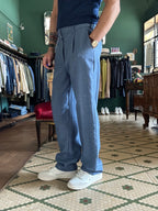 Mottled fabric trousers