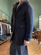 Parka koon blu in lana cotta