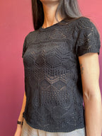 Maglia crochet nero