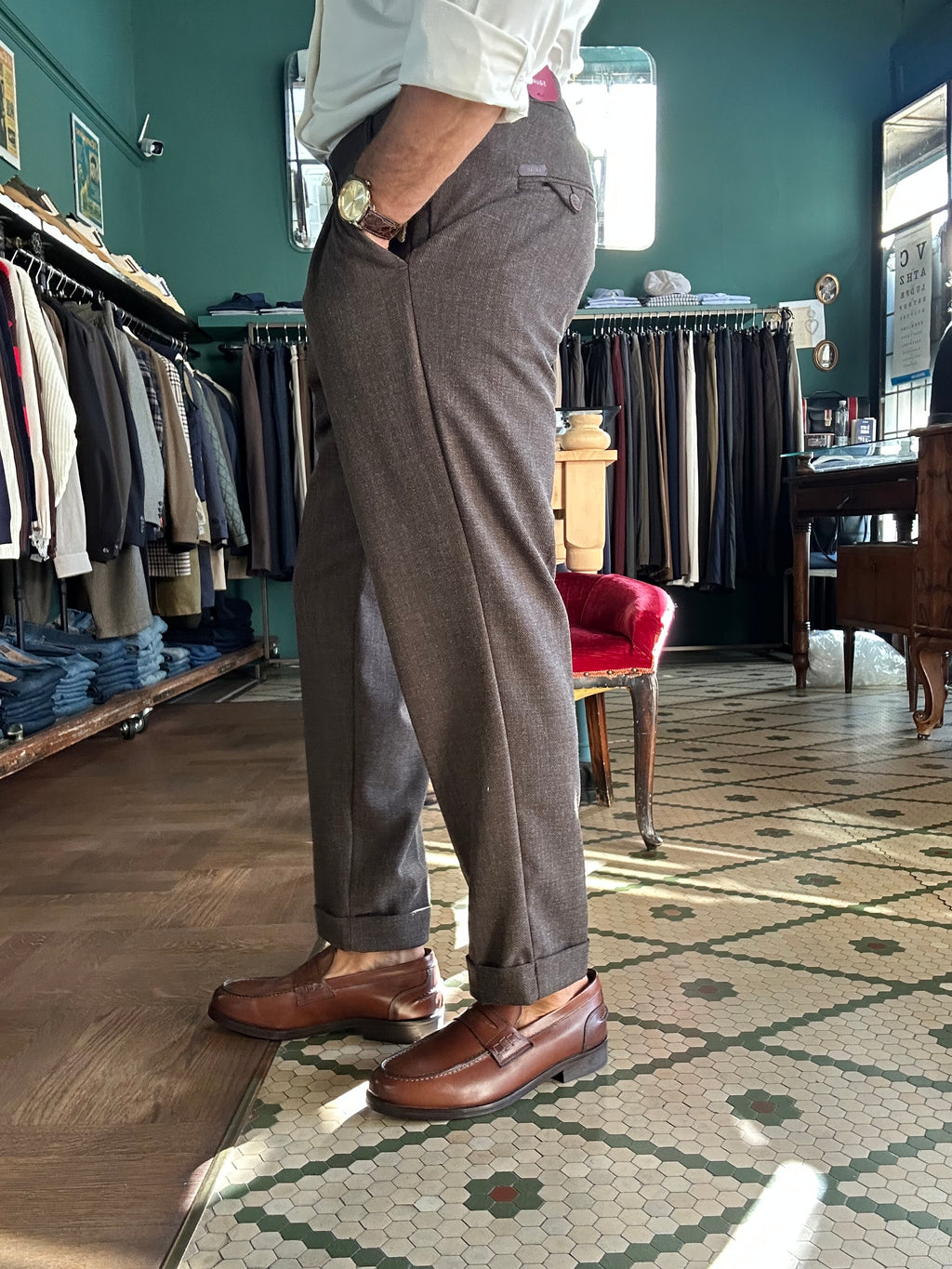 Pantalone Bristol con elastico laterale