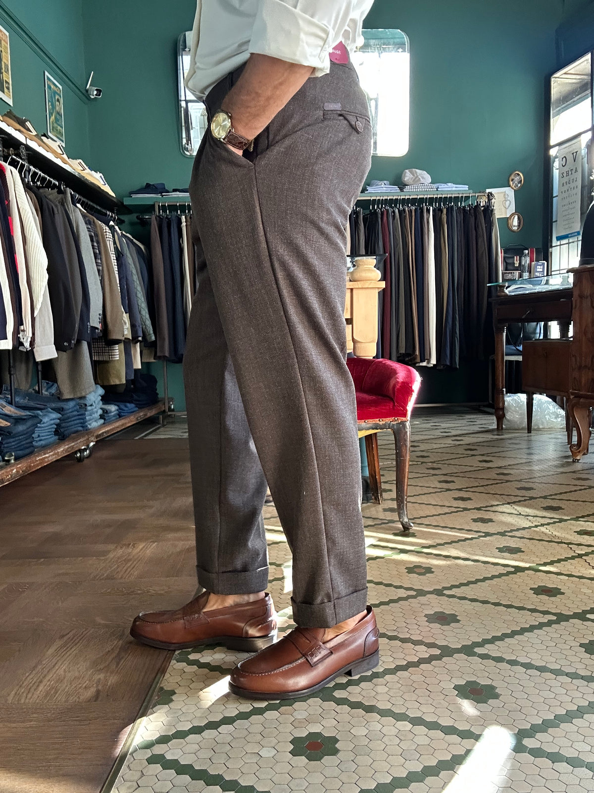 Pantalone Bristol con elastico laterale