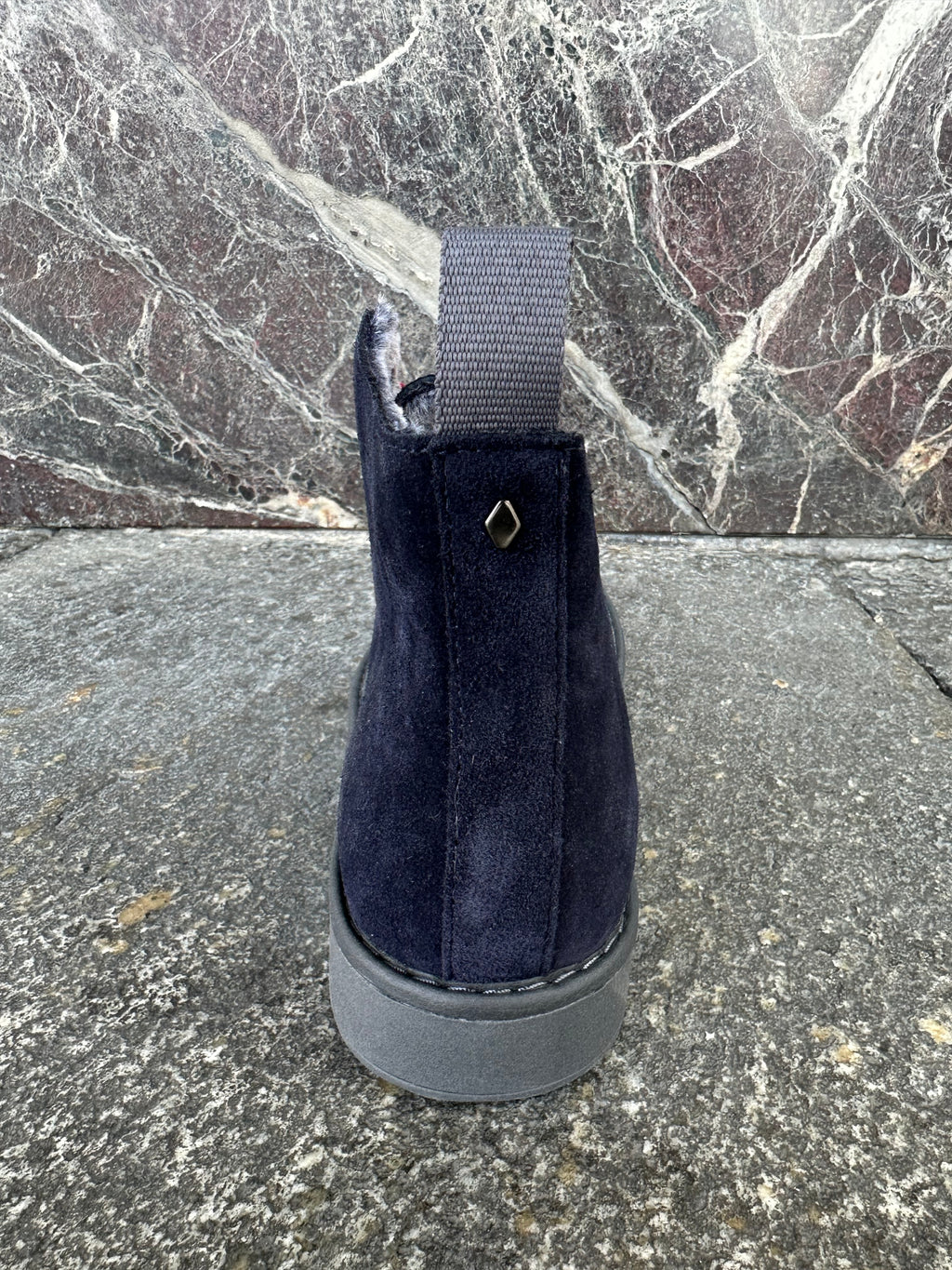 Panchic alte in suede blu galassia e rosso