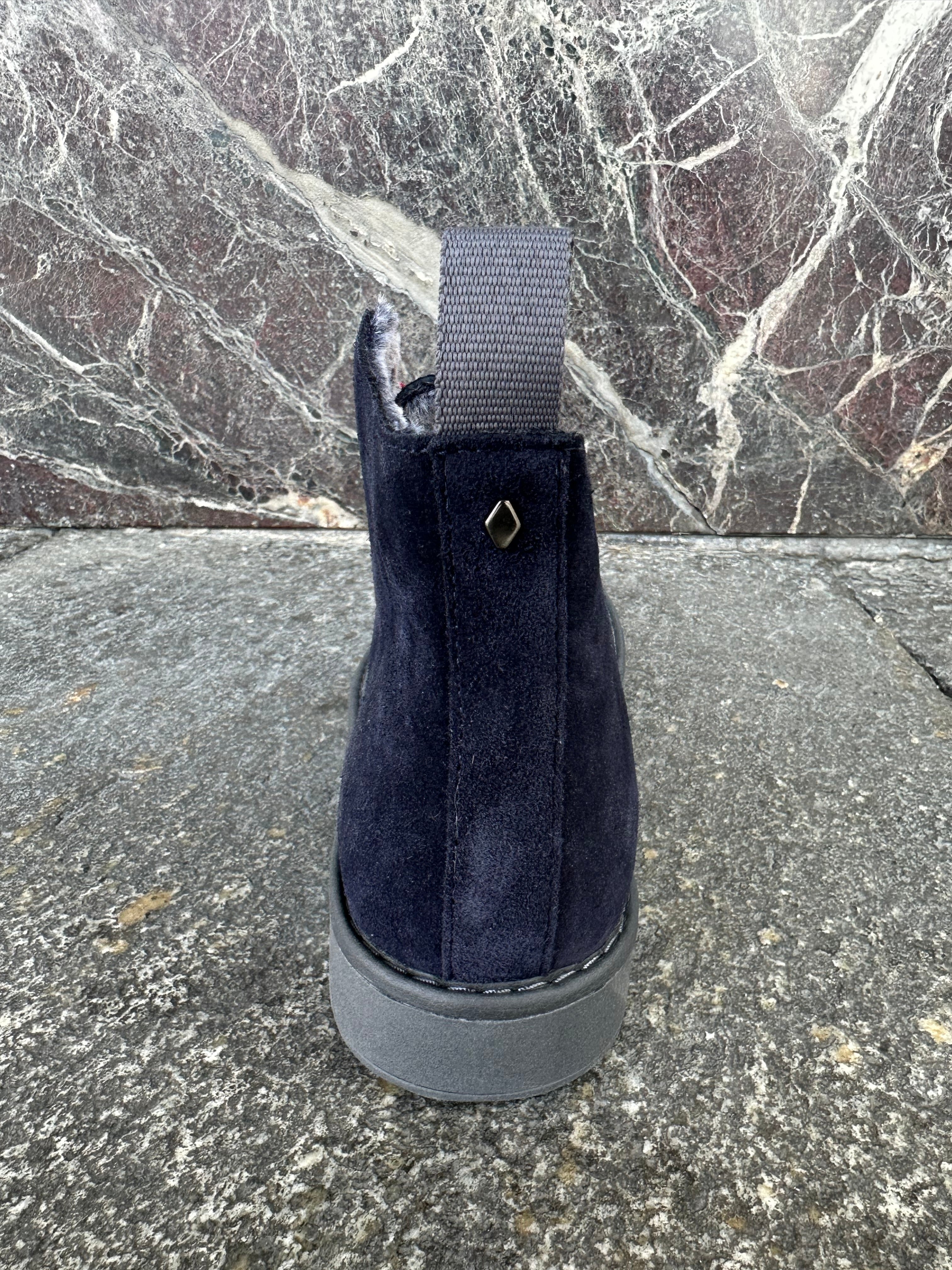 Panchic alte in suede blu galassia e rosso