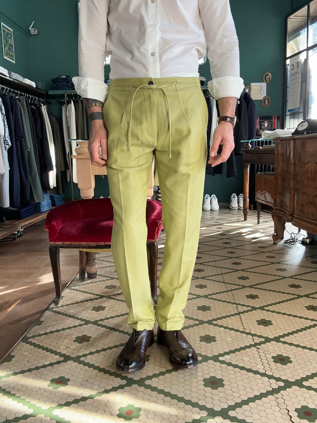 herringbone fabric suit
