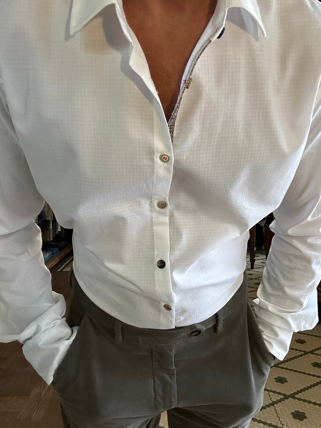 Camicia Koon cotone operato con toppe patch