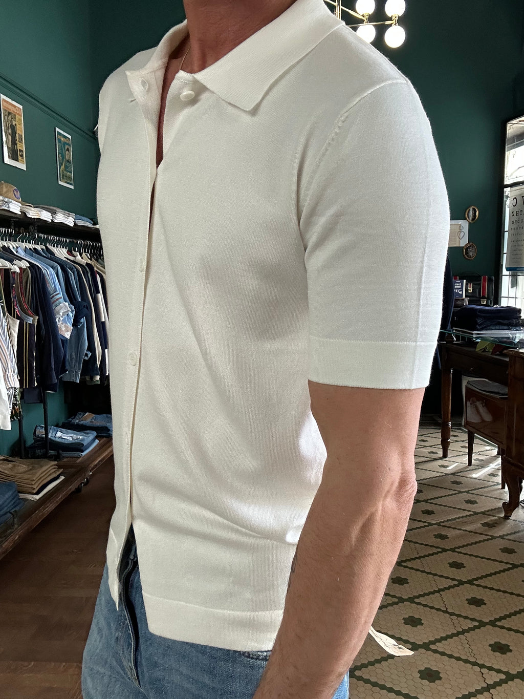 Knitted polo shirt