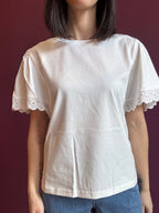 T-shirt con dettaglio in pizzo