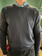 Maglioncino girocollo in cotone e cashmere