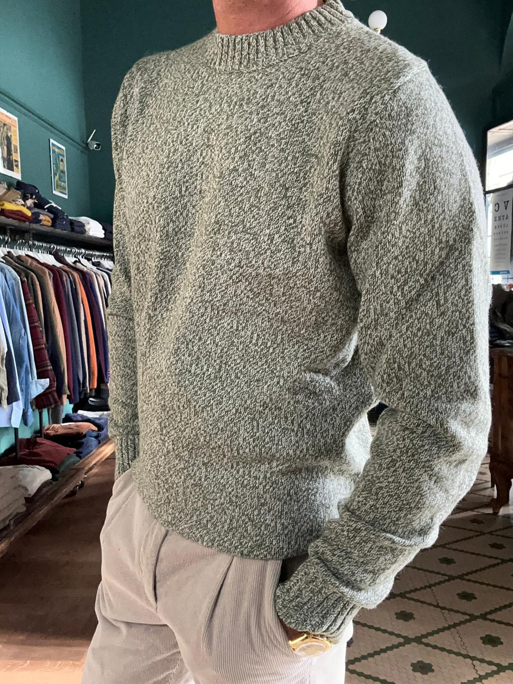 Maglione girocollo melange