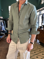 Camicia 100% lino collo Capri