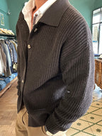 Cardigan costa inglese misto lana