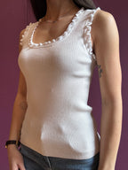 Canottiera con spallina arricciata