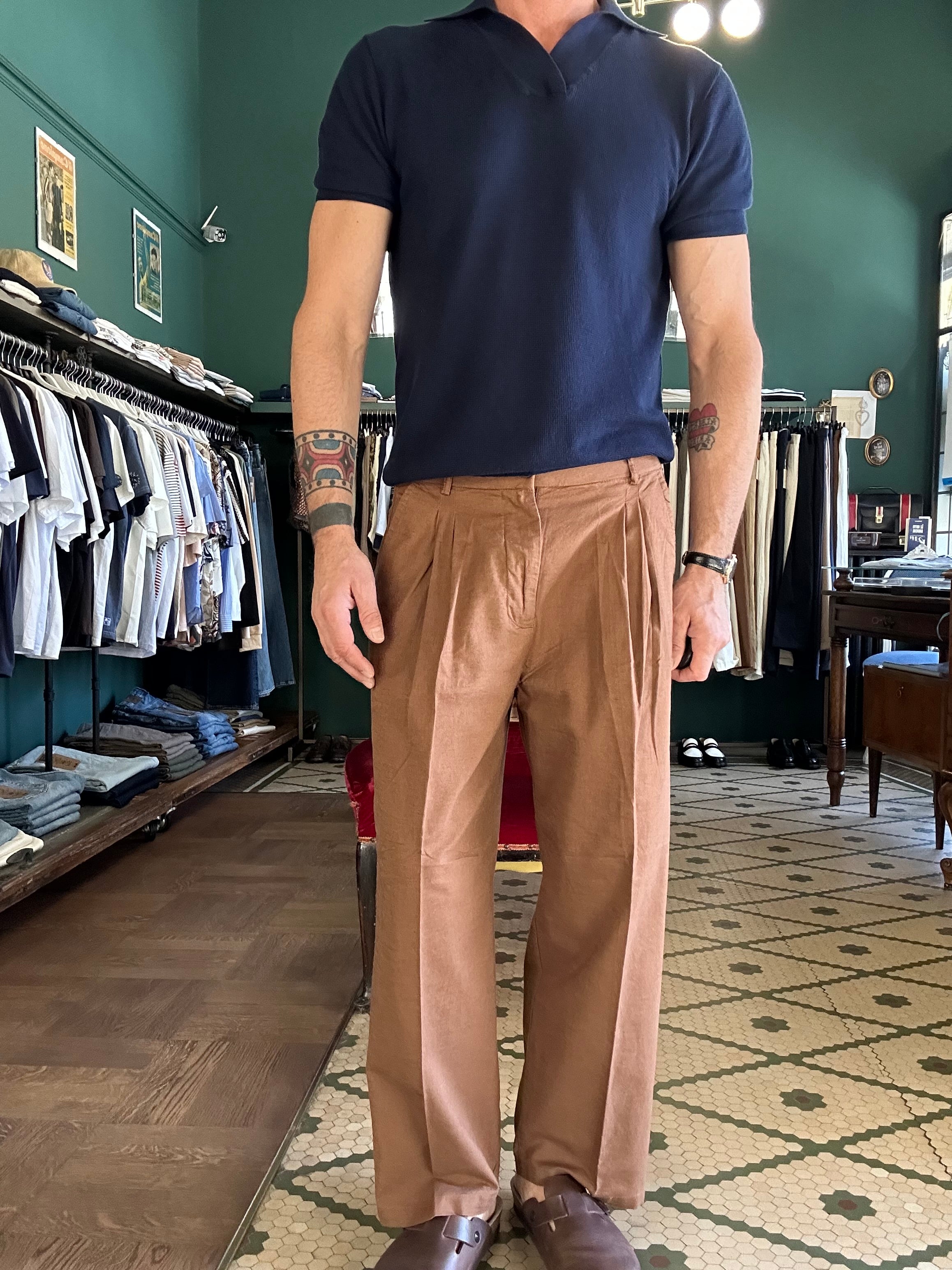 Pantalone over lino cotone