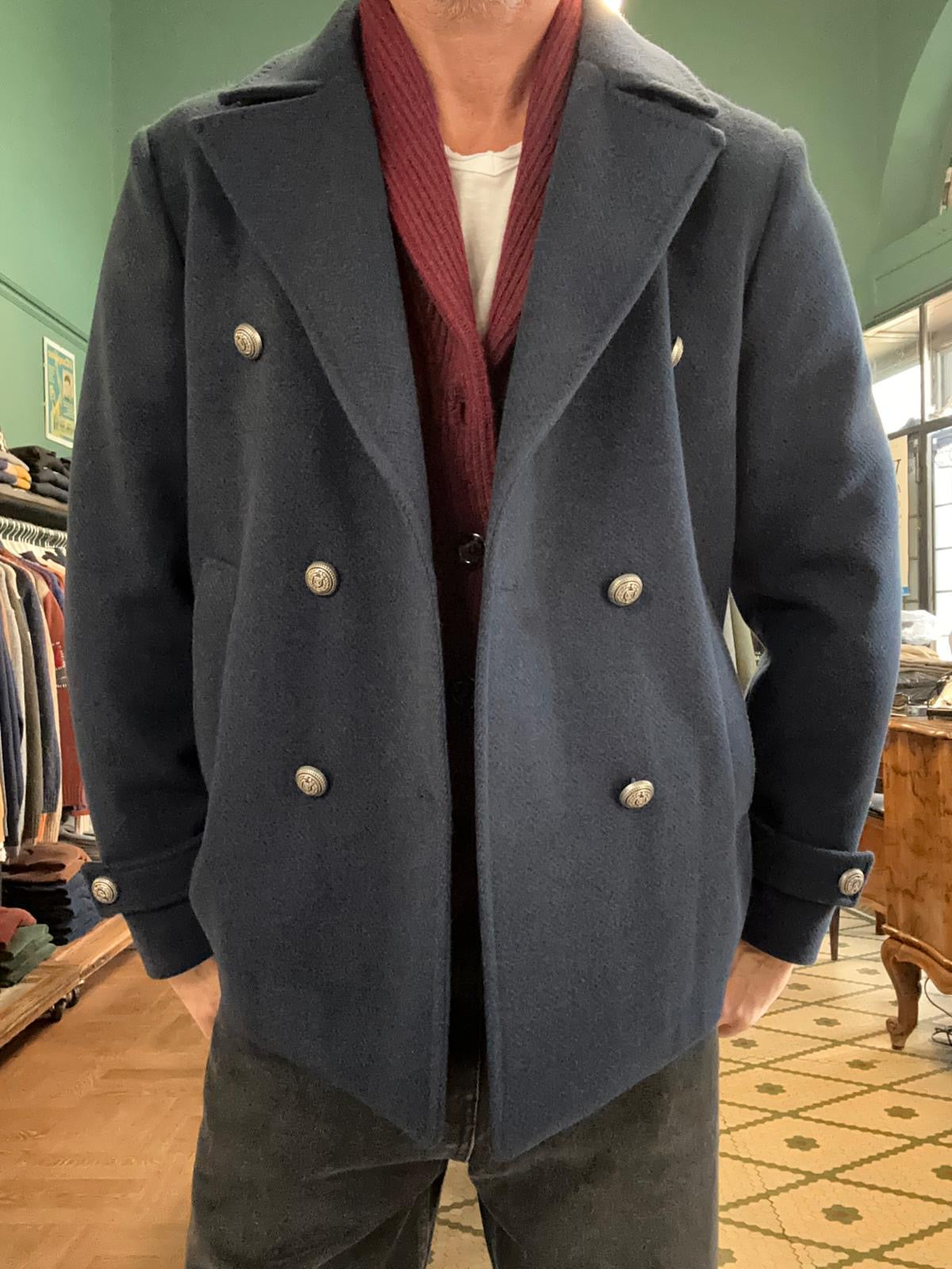 Peacoat doppiopetto in misto lana