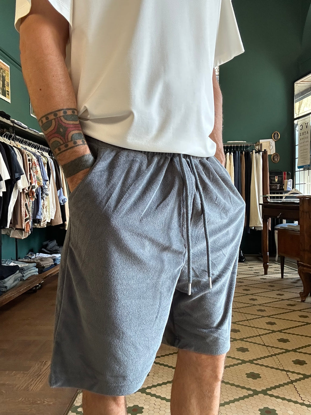 Bermuda in spugna loose fit