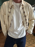 Overshirt con ricami indy