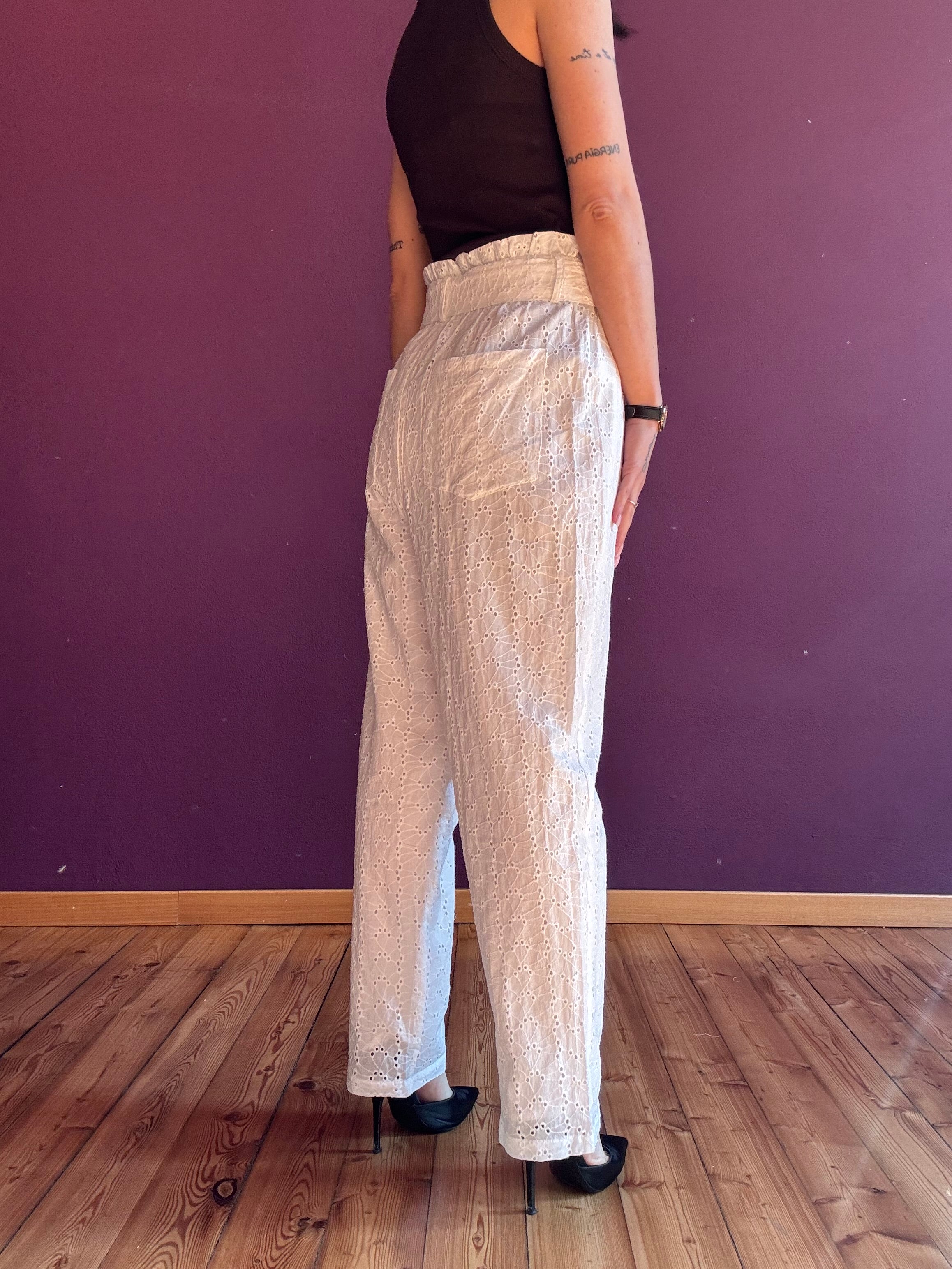 Pantalone in sangallo con cintura