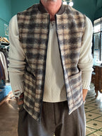 Gilet koon misto lana in panno con zip