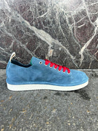 Panchic basse in suede blu e rosso