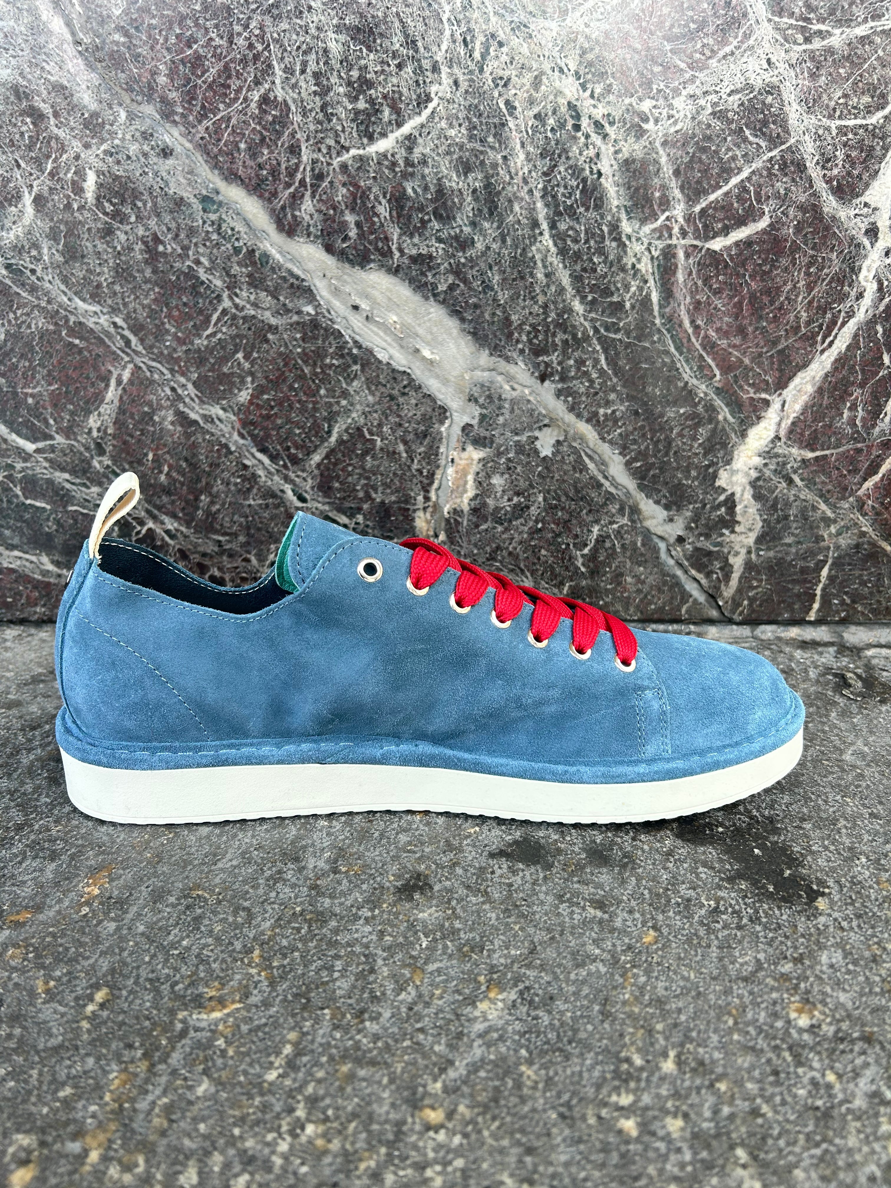 Panchic basse in suede blu e rosso